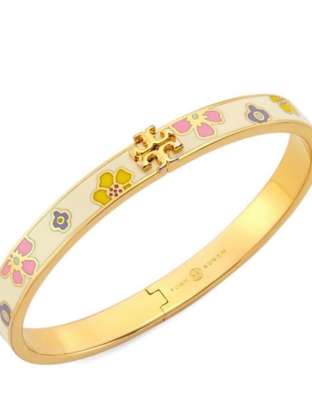 Tory Burch Kira Enamel Floral-Print Bracelet (100)
